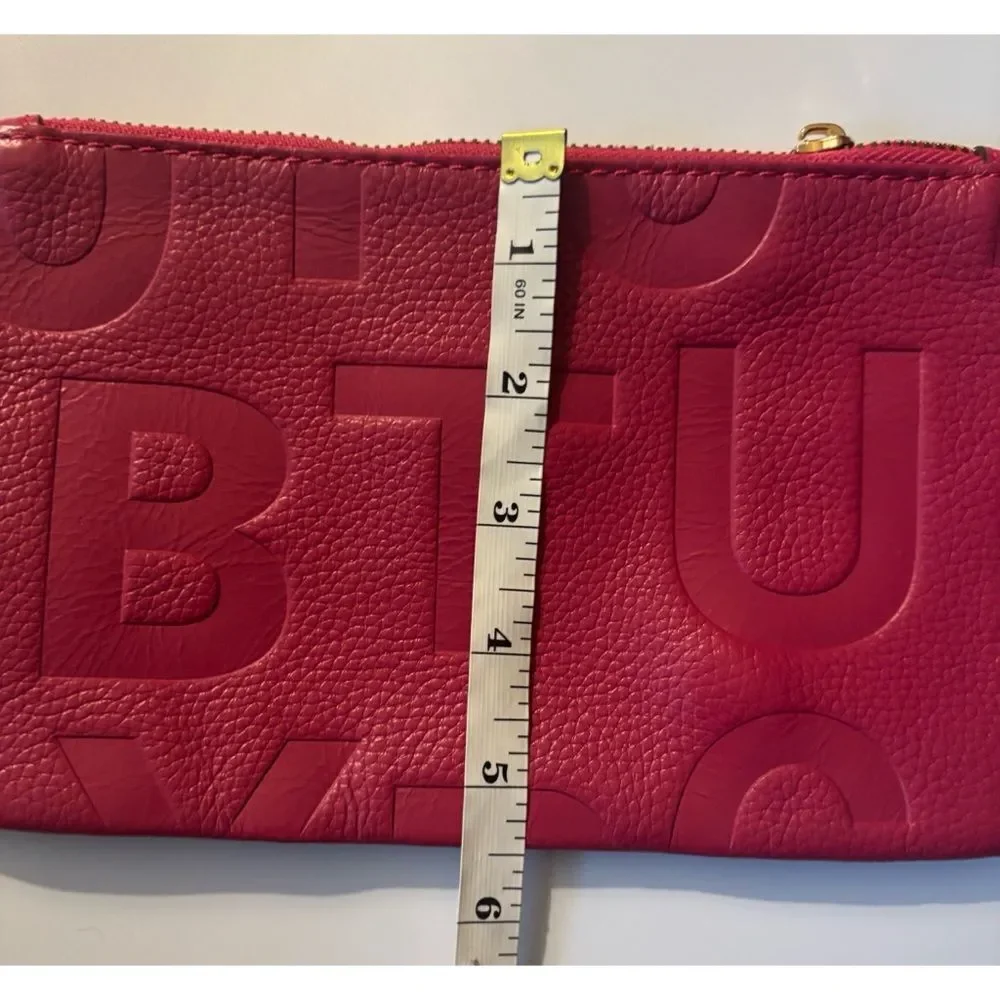 Rare Tory Burch Leather Embossed Logo Clutch in Focaccia